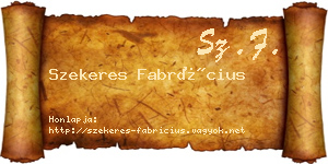 Szekeres Fabrícius névjegykártya