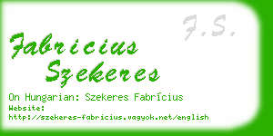 fabricius szekeres business card